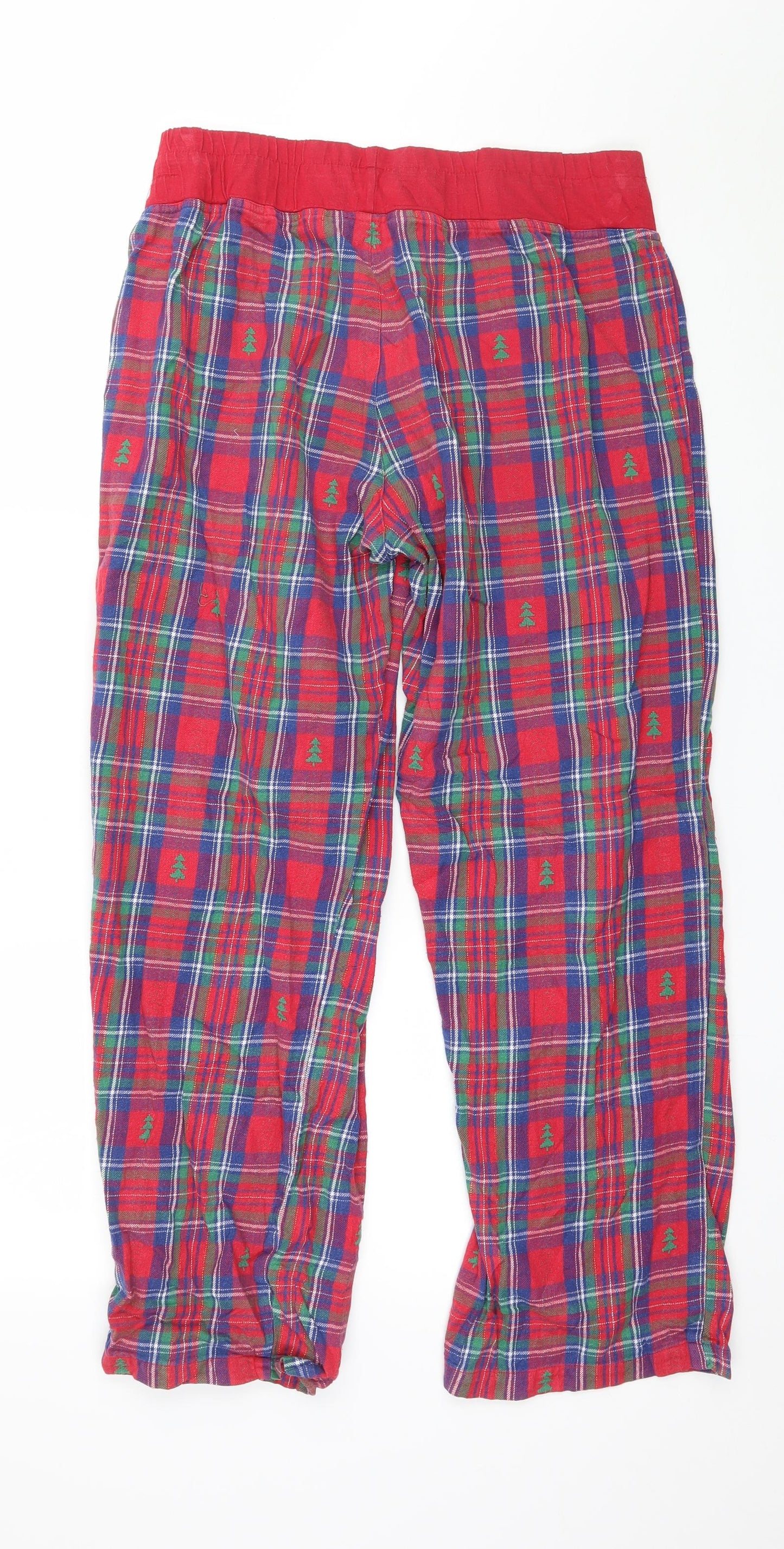 TU Womens Red Plaid  Capri Pyjama Pants Size 14  - Christmas Tree
