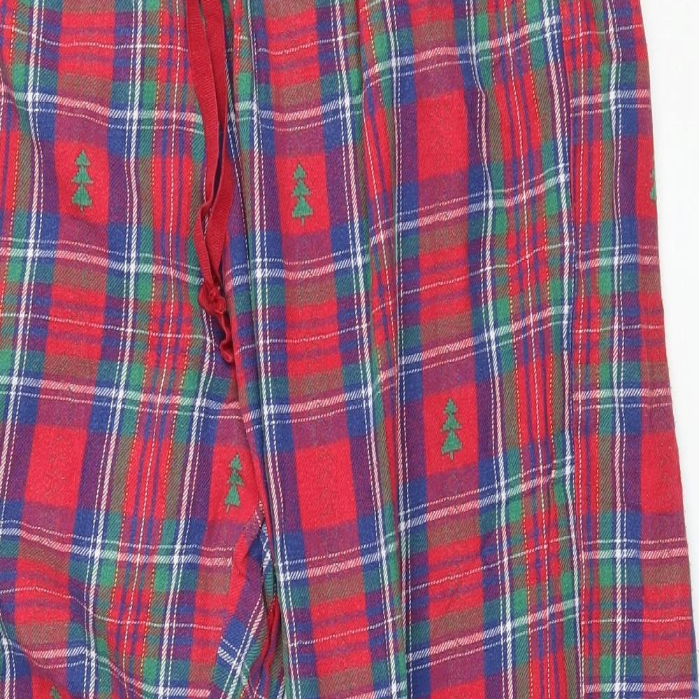 TU Womens Red Plaid  Capri Pyjama Pants Size 14  - Christmas Tree