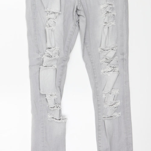 Denim & Co. Womens Grey  Denim Skinny Jeans Size 8 L27 in