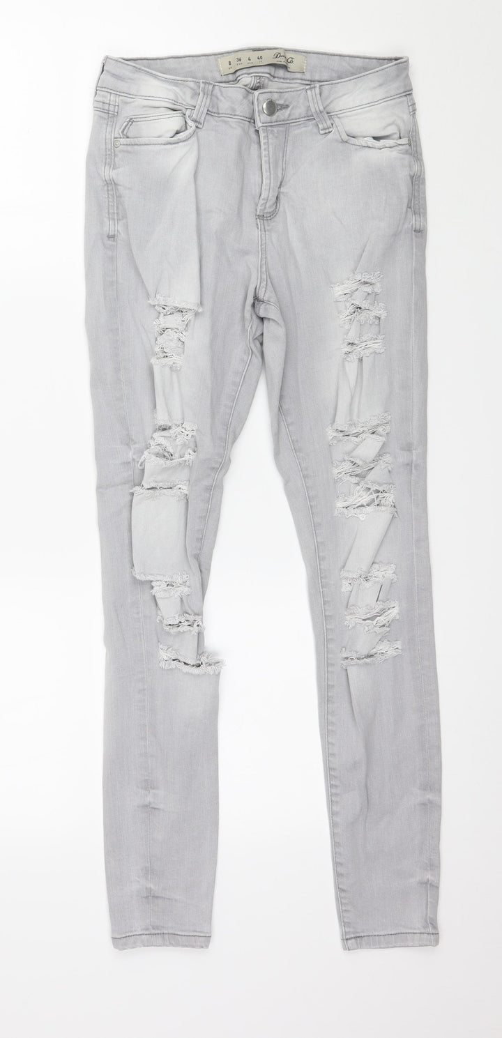 Denim & Co. Womens Grey Denim Skinny Jeans Size 8 L27 in