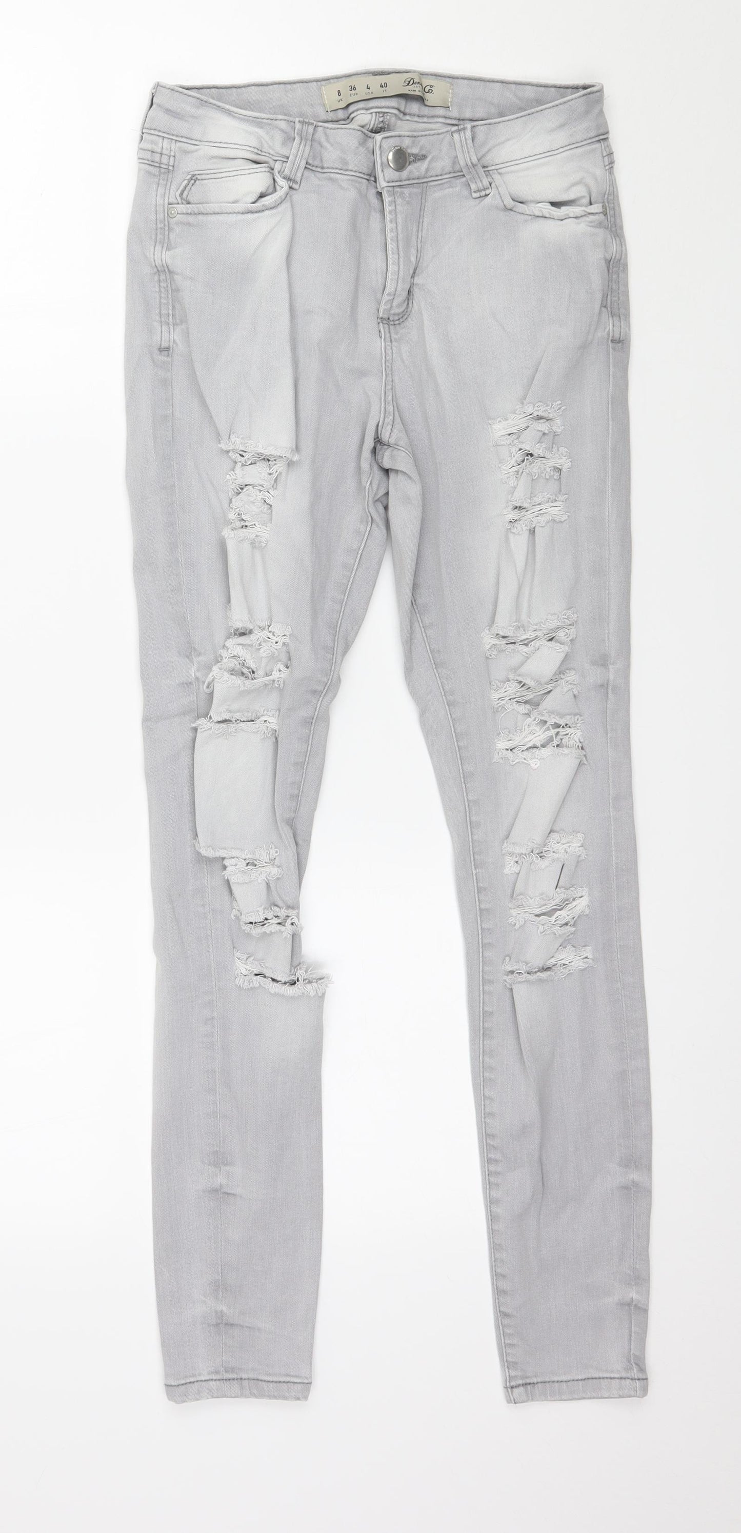 Denim & Co. Womens Grey  Denim Skinny Jeans Size 8 L27 in