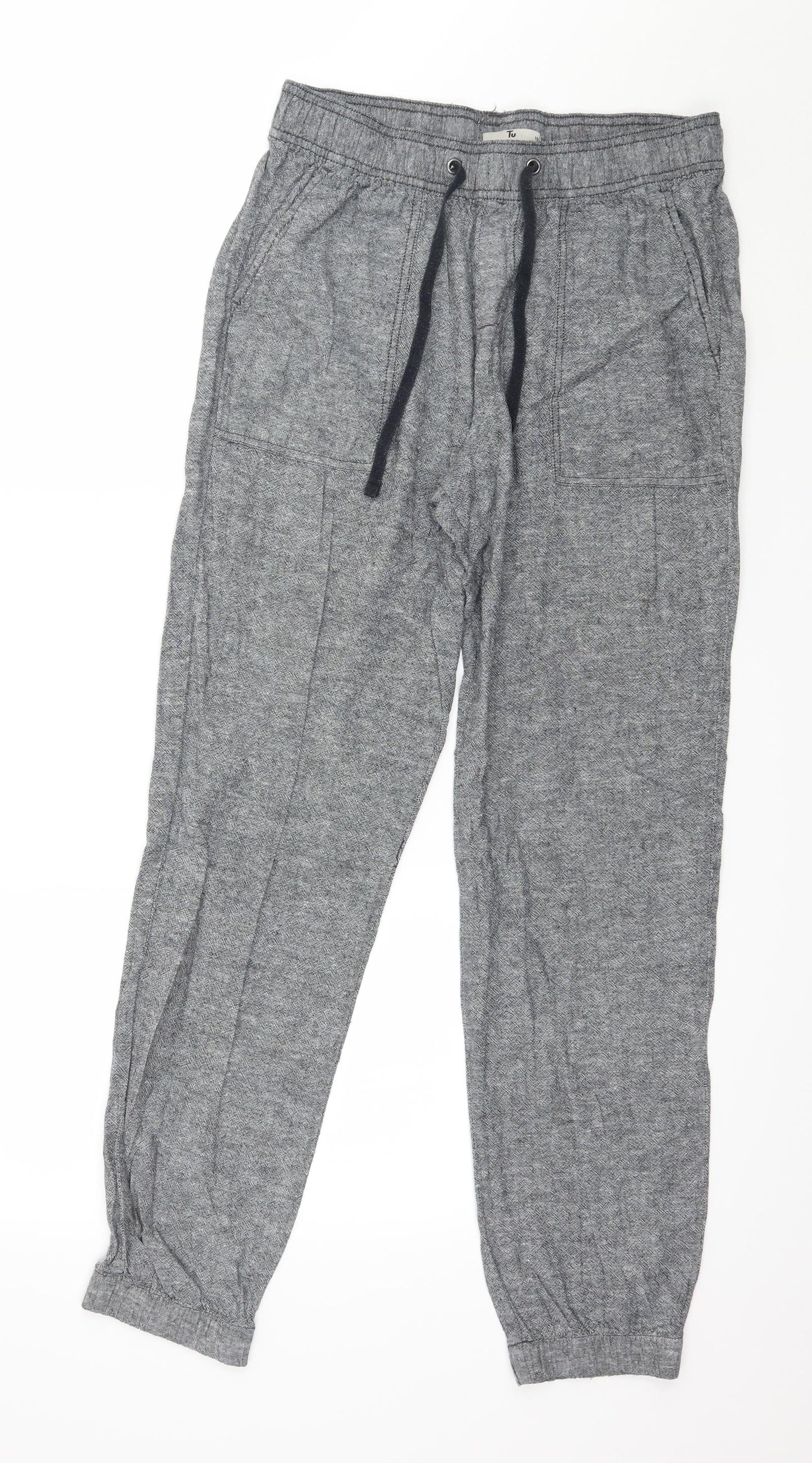 TU Womens Grey   Jogger Trousers Size 10 L27 in