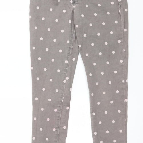 Gap Girls Grey Polka Dot Denim Skinny Jeans Size 12 Years