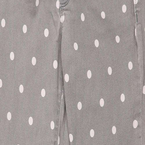 Gap Girls Grey Polka Dot Denim Skinny Jeans Size 12 Years