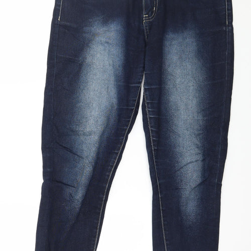 Preworn Womens Blue  Denim Tapered Jeans Size 34 in L26 in