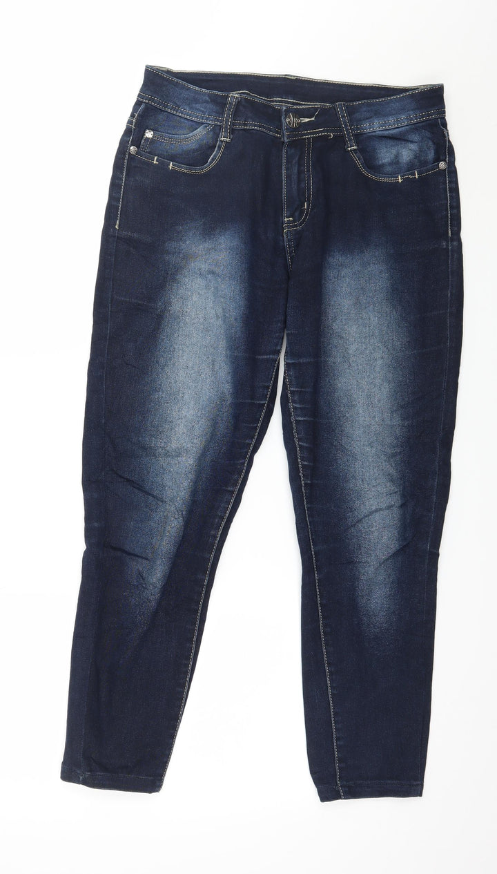 Preworn Womens Blue Denim Tapered Jeans Size 34 in L26 in