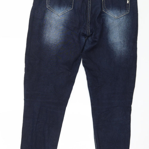 Preworn Womens Blue  Denim Tapered Jeans Size 34 in L26 in