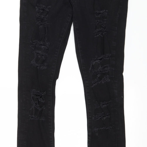 Denim & Co. Womens Black  Denim Skinny Jeans Size 8 L28 in