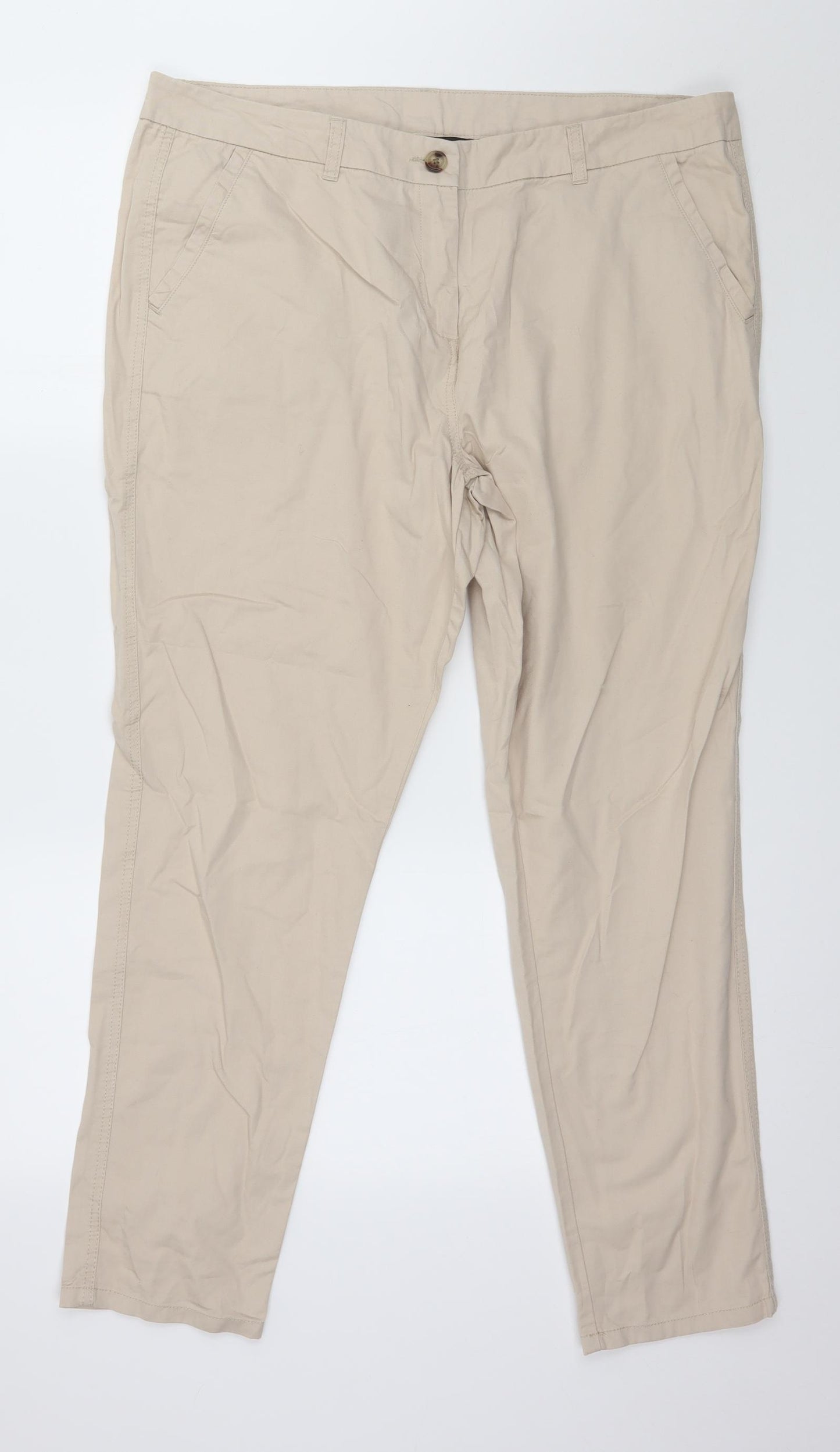 Dorothy Perkins Womens Beige   Trousers  Size 16 L28 in