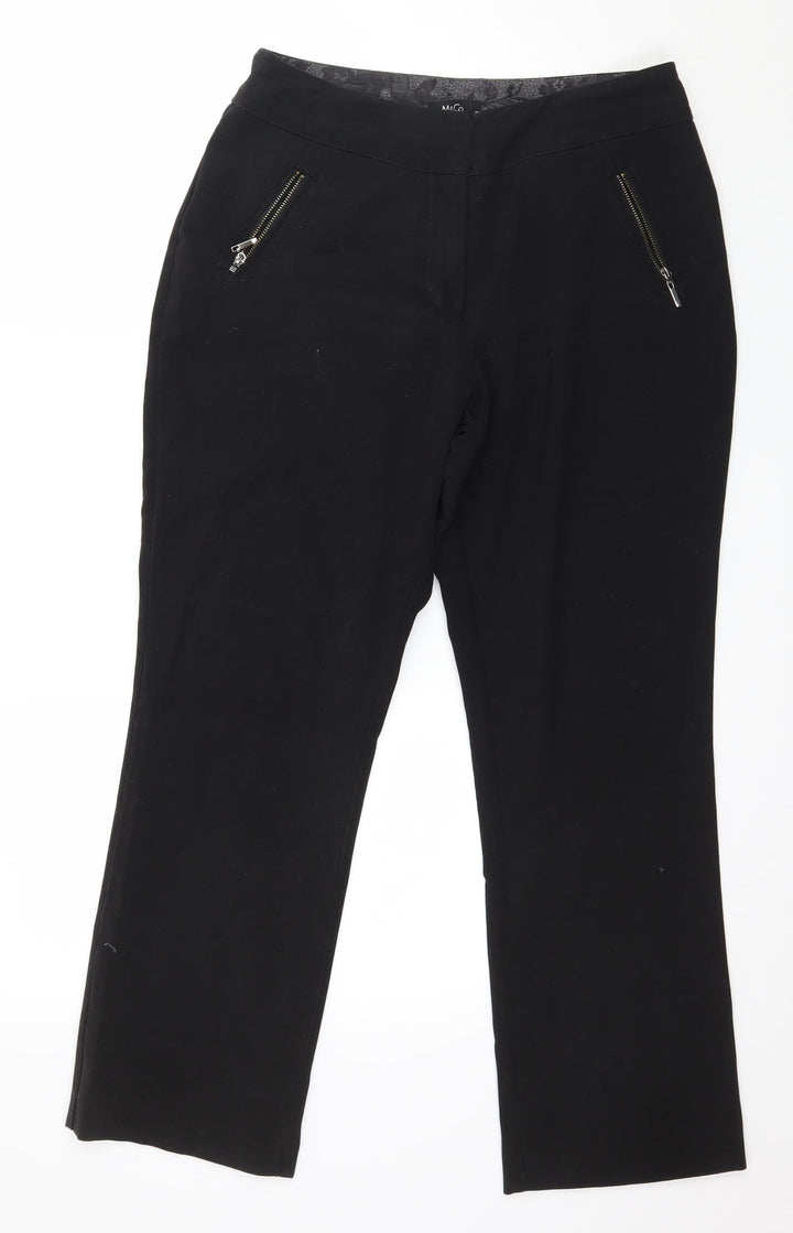 M&Co Womens Black Trousers Size 32 in L27 in