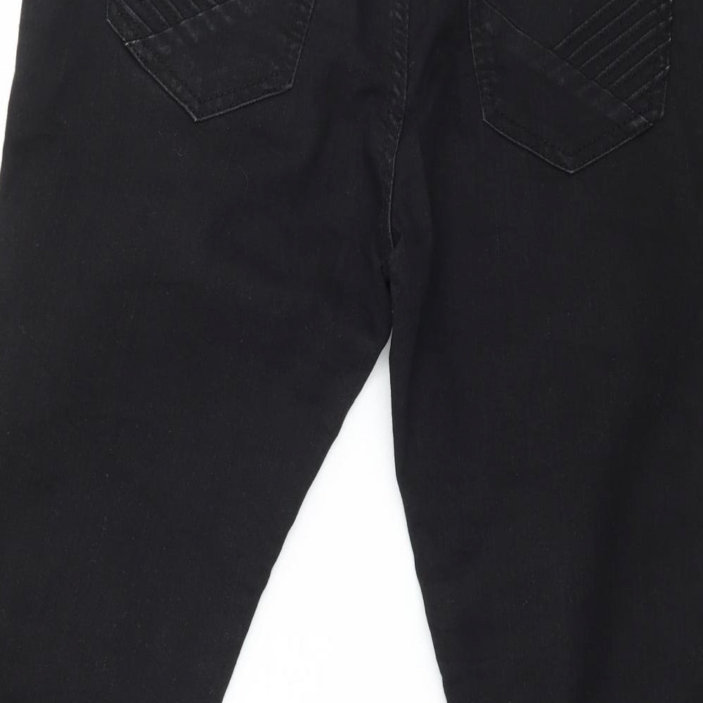 Jane Norman Womens Black  Denim Cropped Jeans Size 14 L24 in