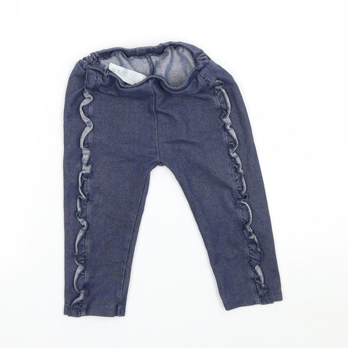 Nutmeg Baby Black  Jersey Jogger Trousers Size 9-12 Months