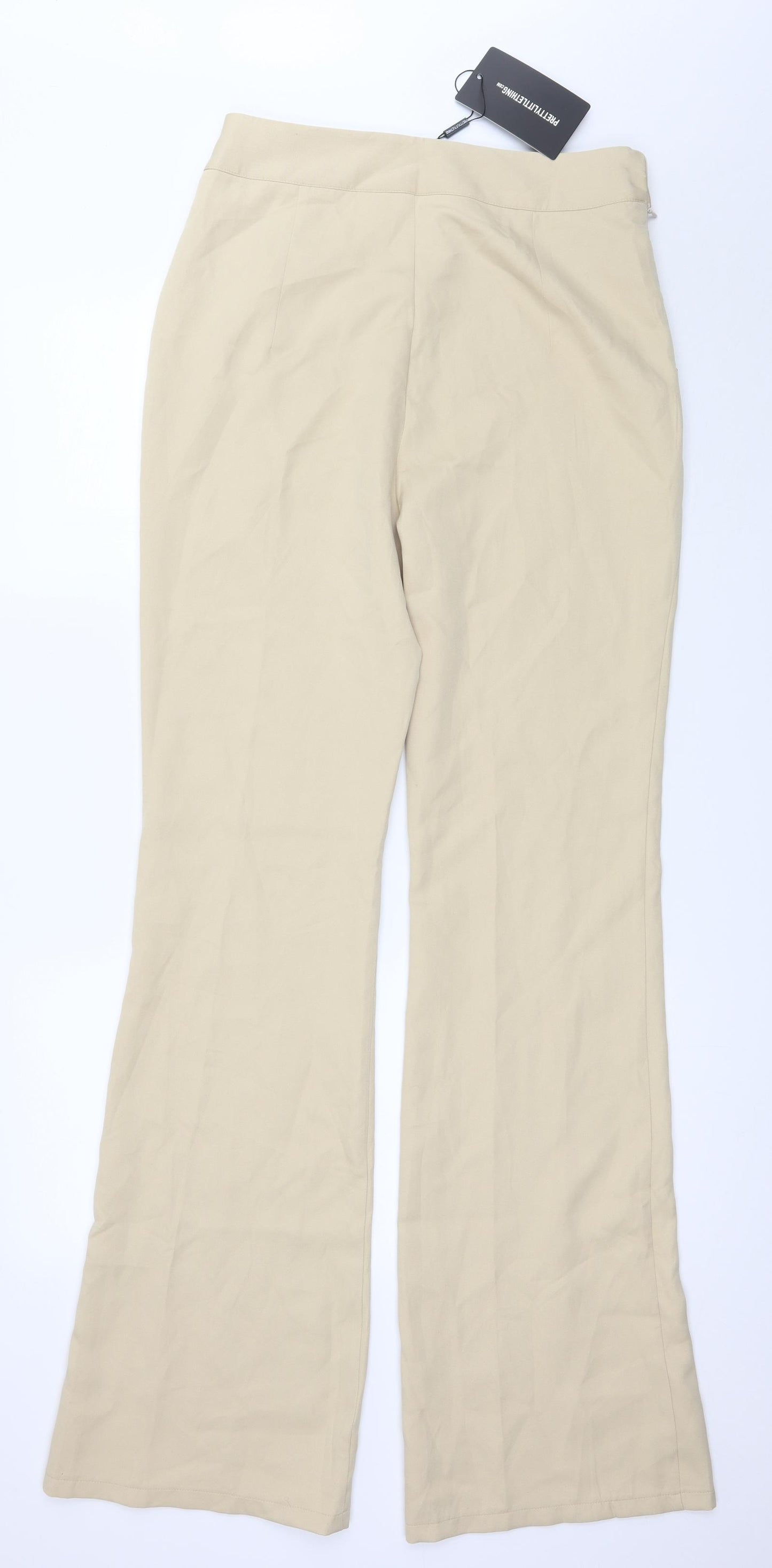 PRETTYLITTLETHING Womens Beige   Trousers  Size 10 L34 in
