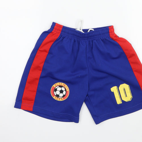 Preworn Boys Blue  Jersey Sweat Shorts Size 4 Years - Barcelona Sport