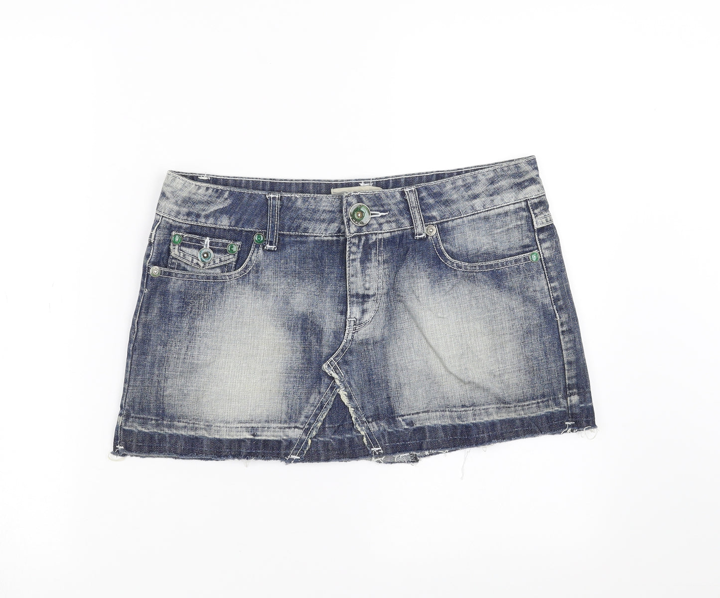 Papaya Womens Blue  Denim Mini Skirt Size 12