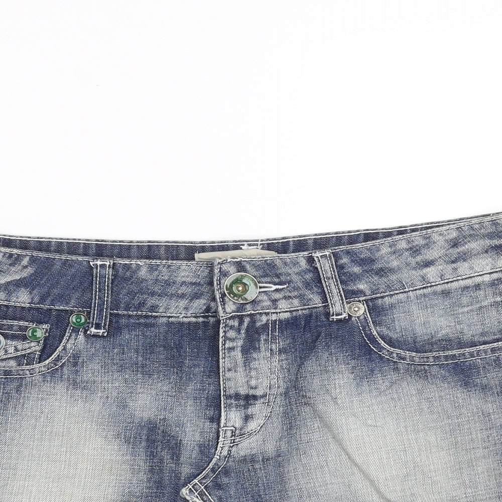 Papaya Womens Blue  Denim Mini Skirt Size 12