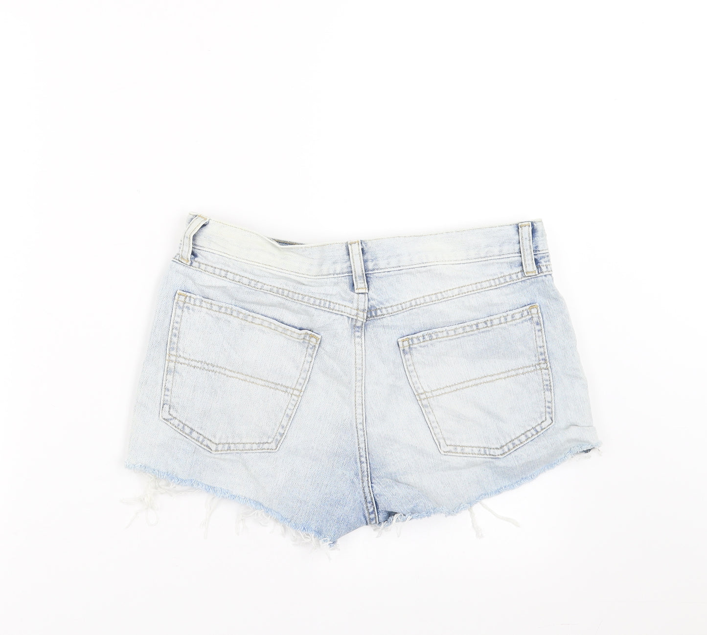 Topshop Womens Blue  Denim Hot Pants Shorts Size 10 - distressed hem