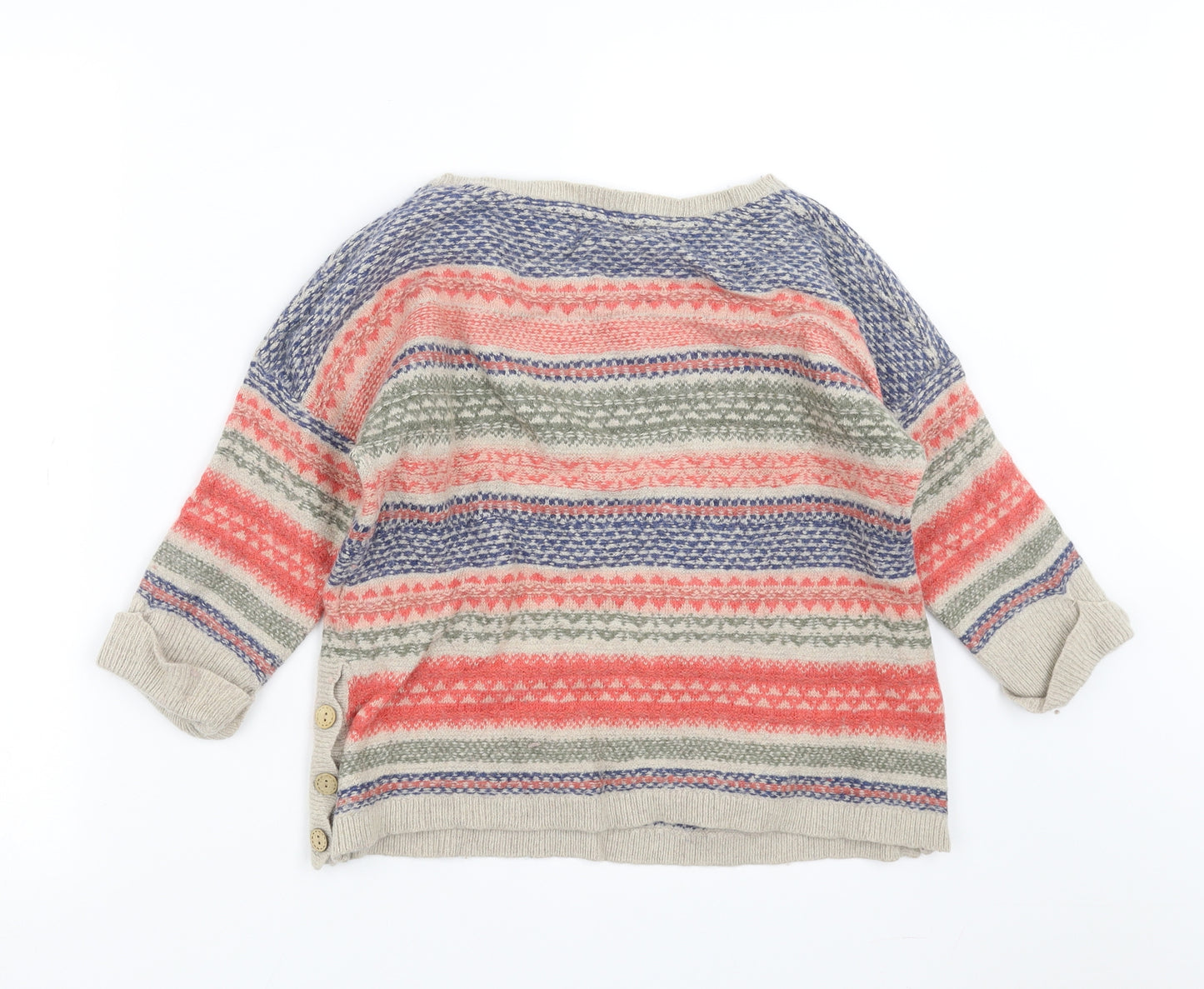 Marks and Spencer Womens Multicoloured Geometric Knit Pullover Jumper Size 14