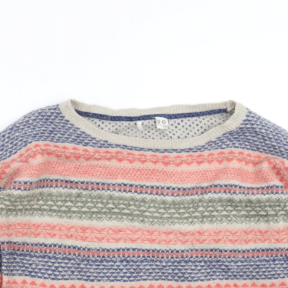 Marks and Spencer Womens Multicoloured Geometric Knit Pullover Jumper Size 14