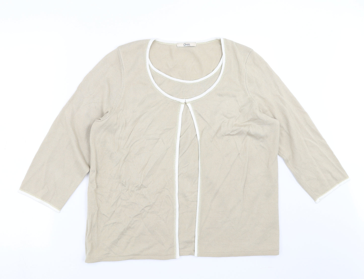 Marks and Spencer Womens Beige  Knit Pullover Jumper Size 16
