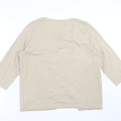 Marks and Spencer Womens Beige  Knit Pullover Jumper Size 16