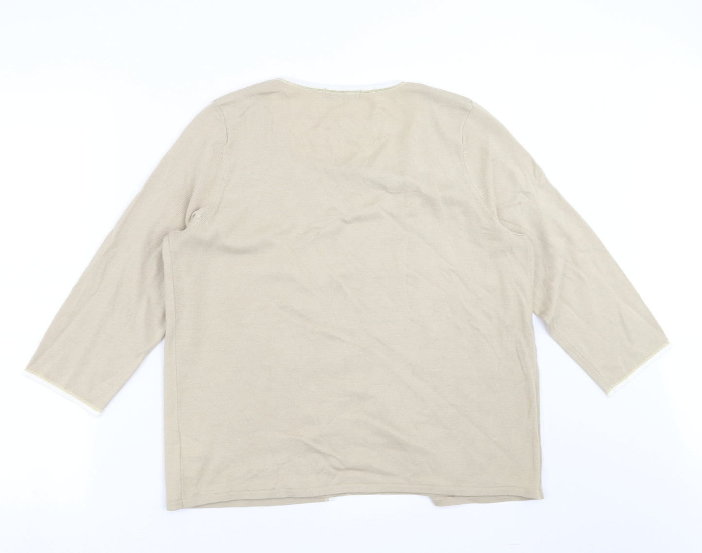 Marks and Spencer Womens Beige  Knit Pullover Jumper Size 16