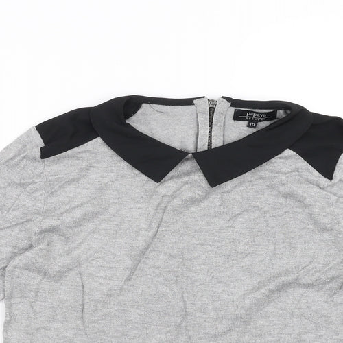 Papaya Womens Grey  Knit Pullover Jumper Size 10