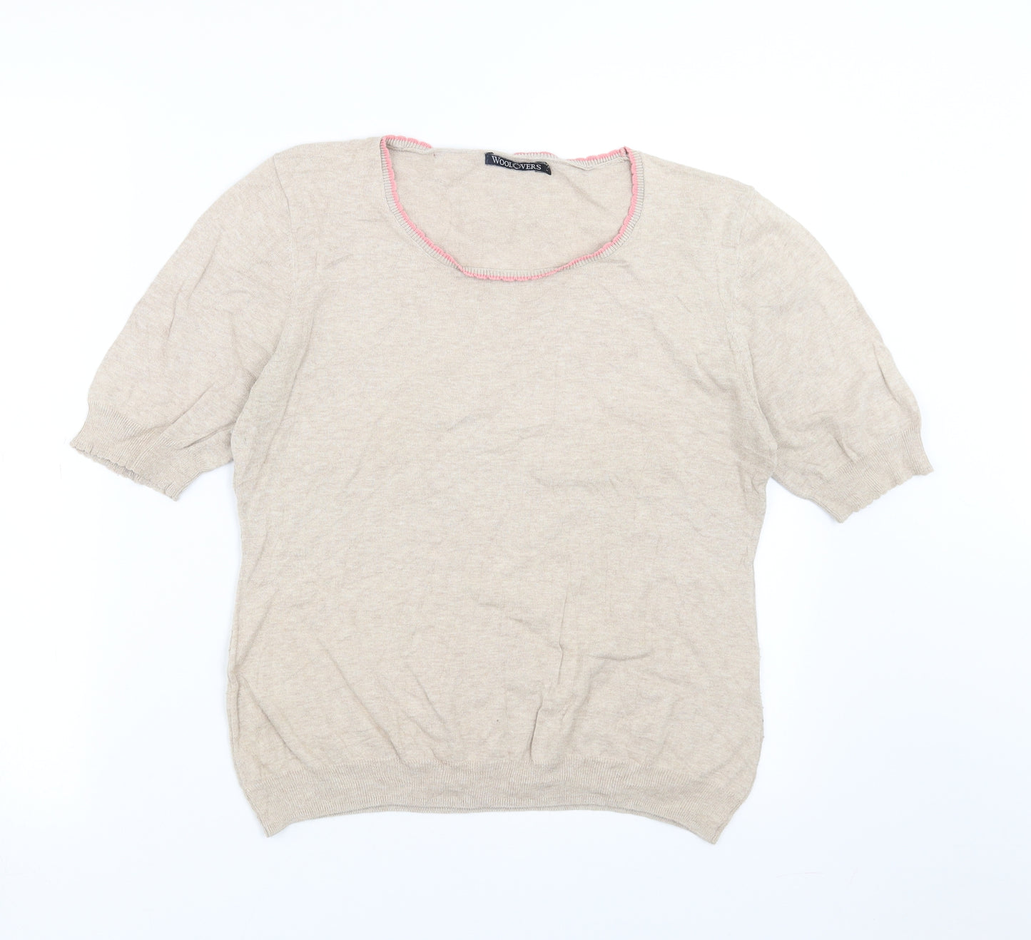 Woolovers Womens Beige  Knit Pullover Jumper Size L