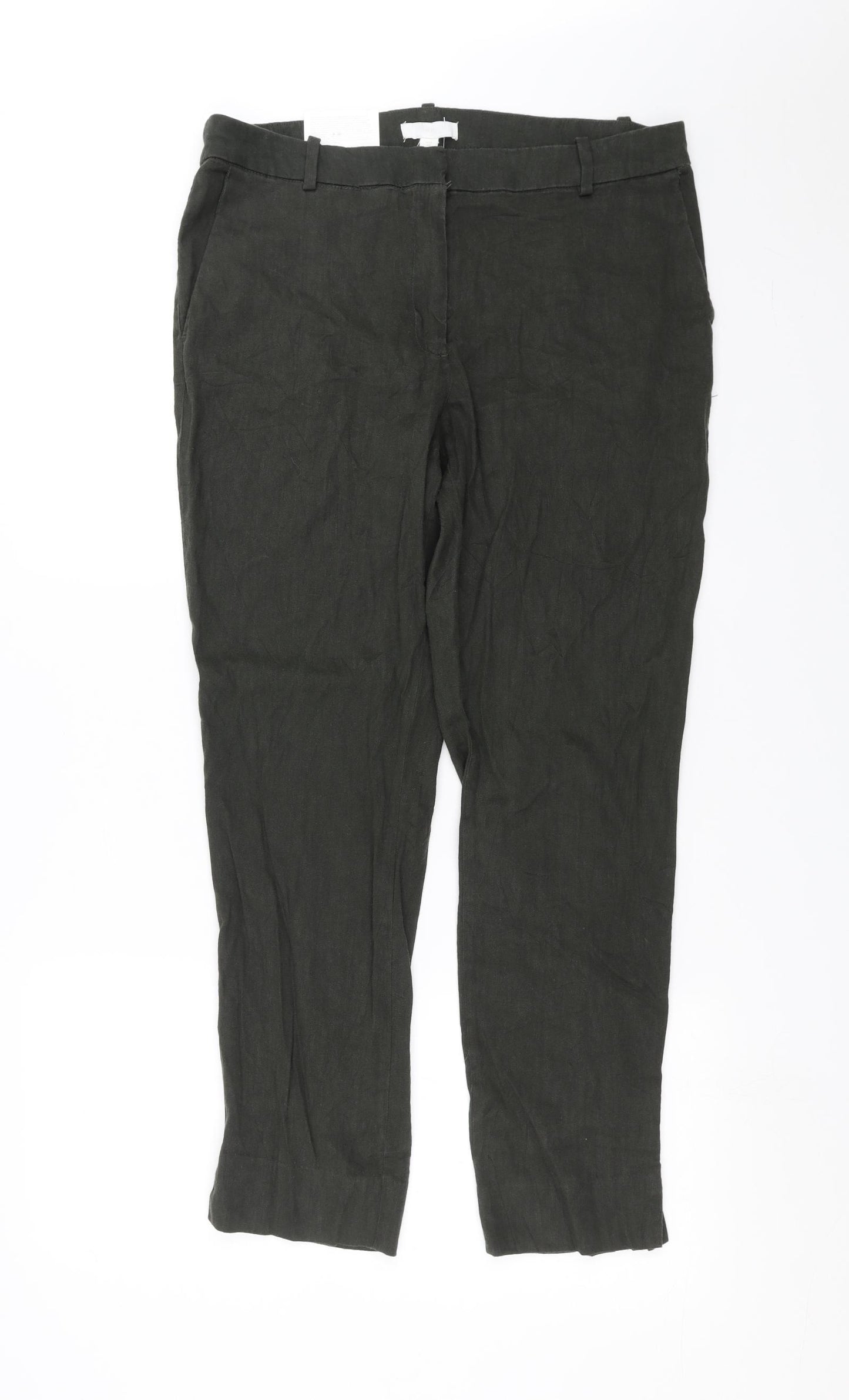 H&M Womens Green   Trousers  Size 14 L28 in