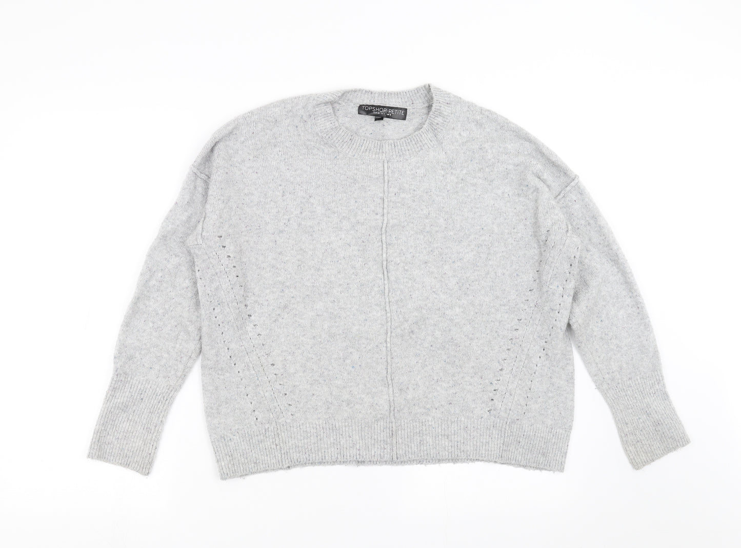 Topshop Womens Grey  Knit Pullover Jumper Size 8
