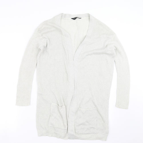 Dorothy Perkins Womens Silver  Knit Cardigan Jumper Size 10