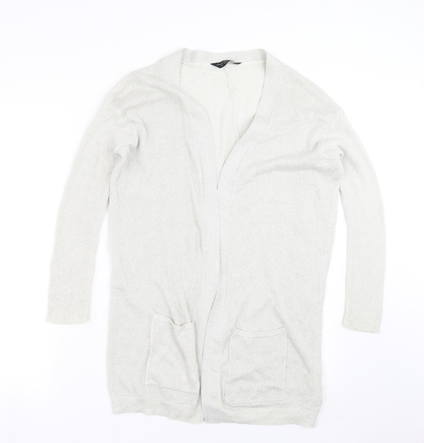 Dorothy Perkins Womens Silver  Knit Cardigan Jumper Size 10