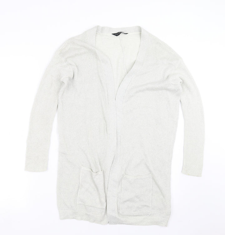 Dorothy Perkins Womens Silver  Knit Cardigan Jumper Size 10