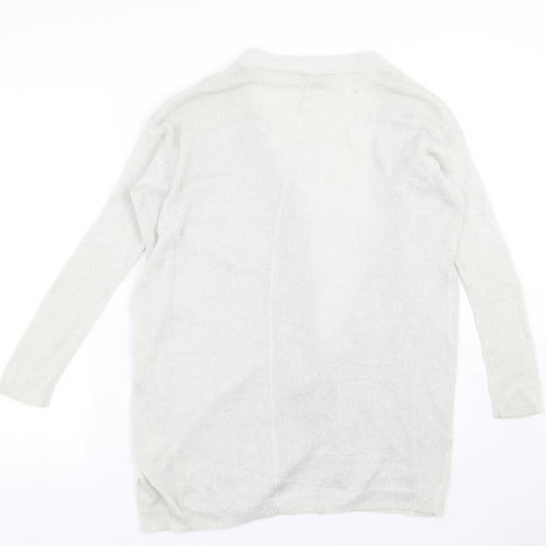 Dorothy Perkins Womens Silver  Knit Cardigan Jumper Size 10