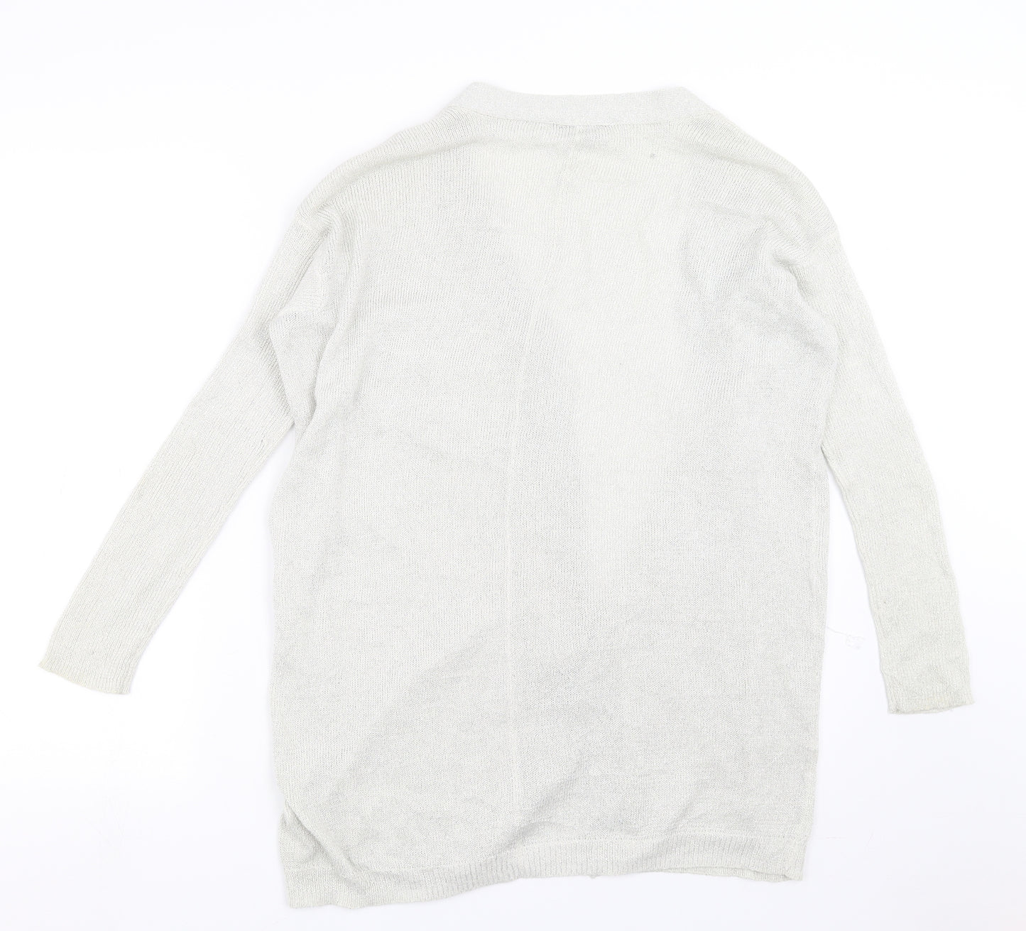 Dorothy Perkins Womens Silver  Knit Cardigan Jumper Size 10
