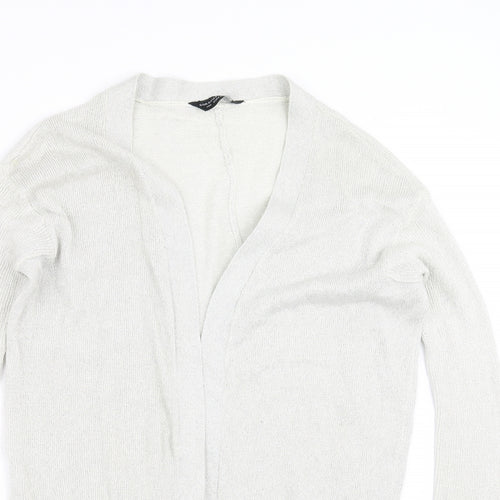 Dorothy Perkins Womens Silver  Knit Cardigan Jumper Size 10
