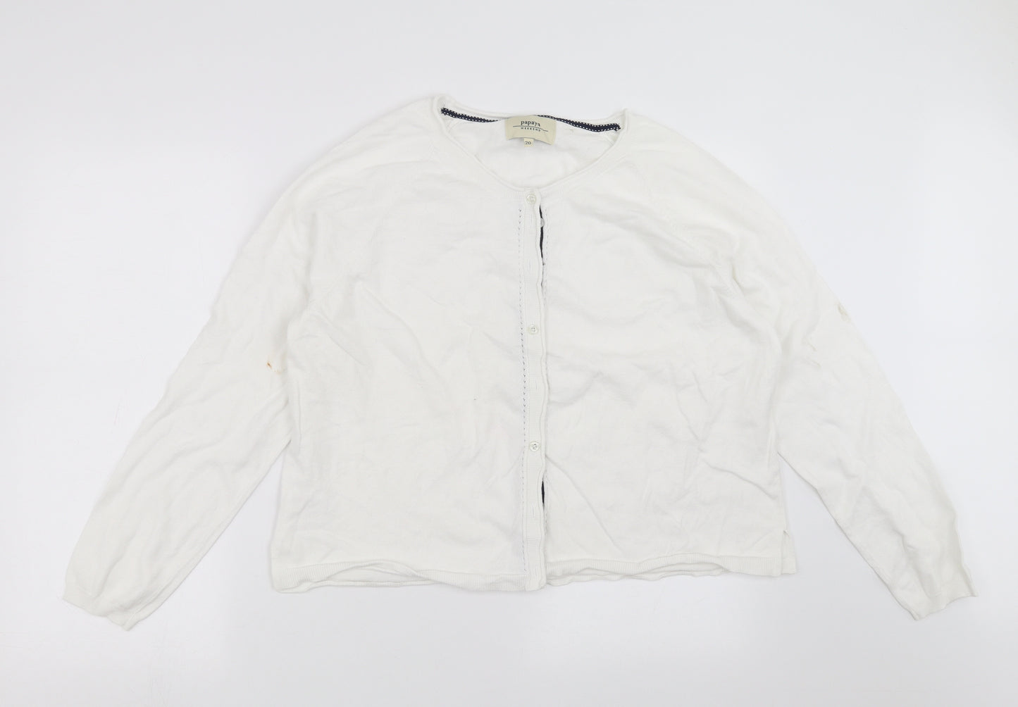 Papaya Womens White  Knit Cardigan Jumper Size 20