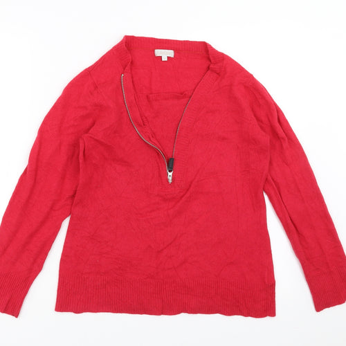 Lakeland Womens Red  Knit Pullover Jumper Size 12
