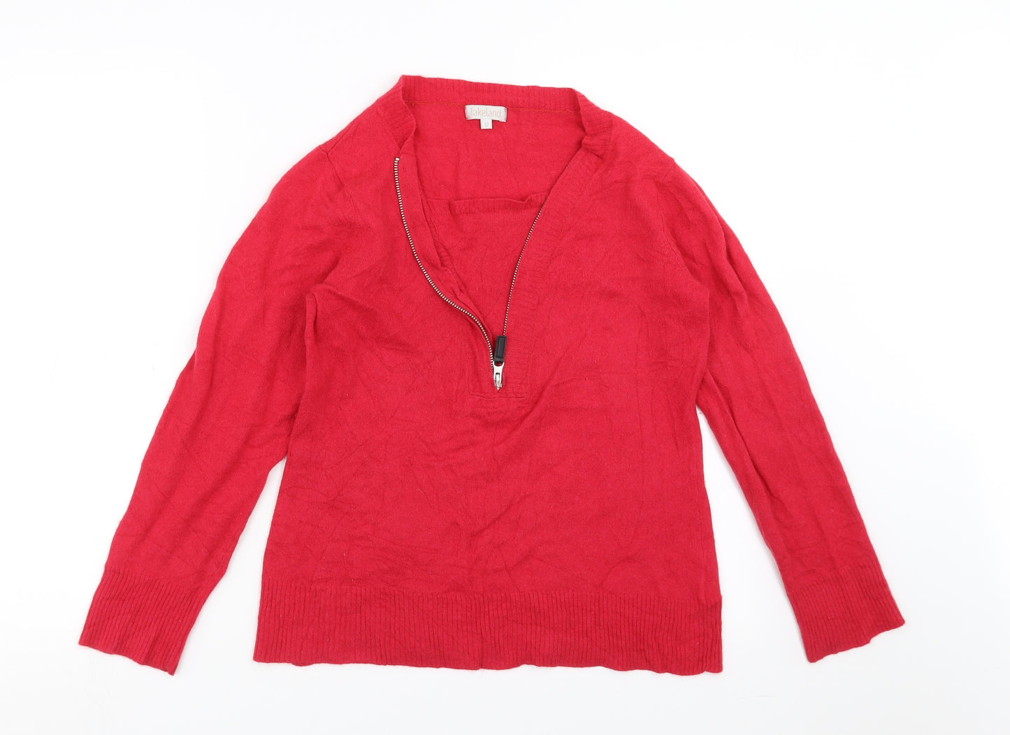 Lakeland Womens Red  Knit Pullover Jumper Size 12