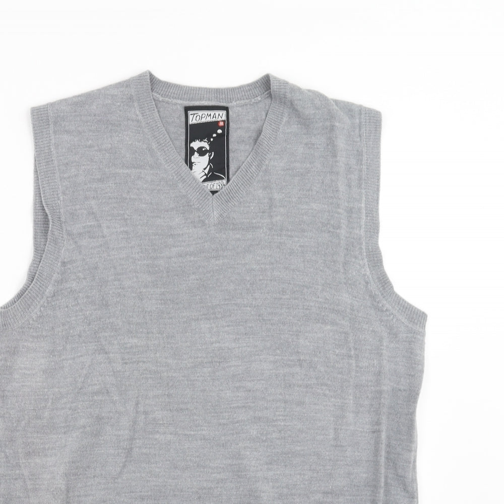 Topman Mens Grey  Knit Pullover Jumper Size M