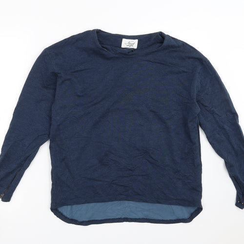 NEXT Womens Blue   Pullover Sweatshirt Size 12  - zip detail on arm