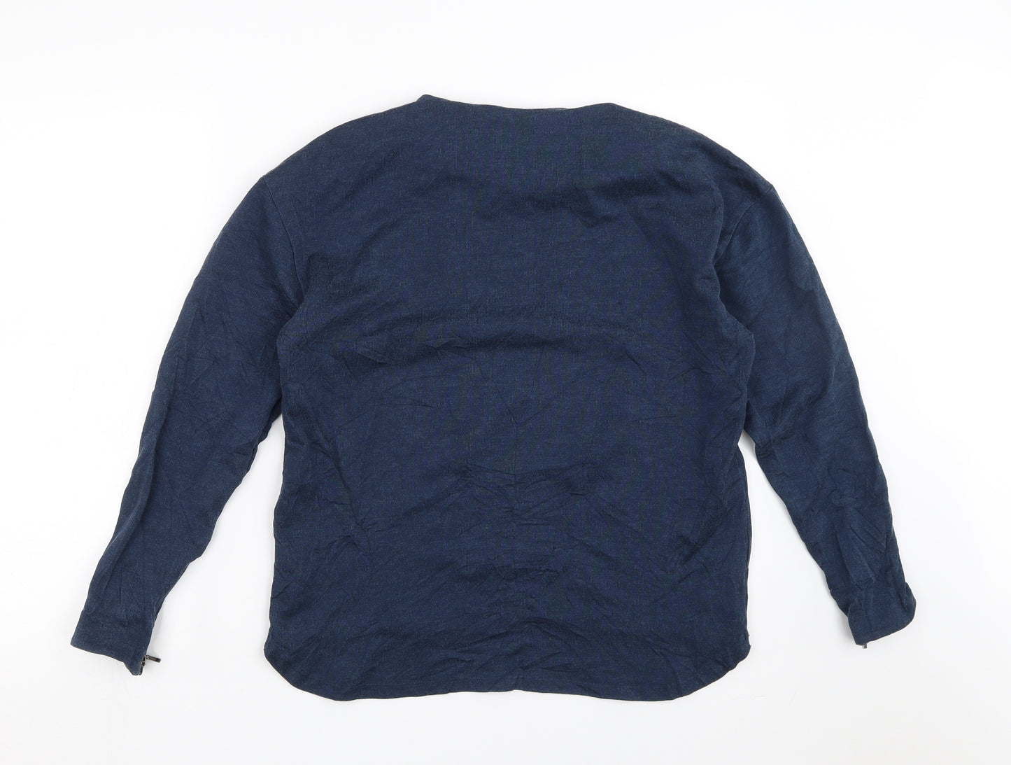 NEXT Womens Blue   Pullover Sweatshirt Size 12  - zip detail on arm