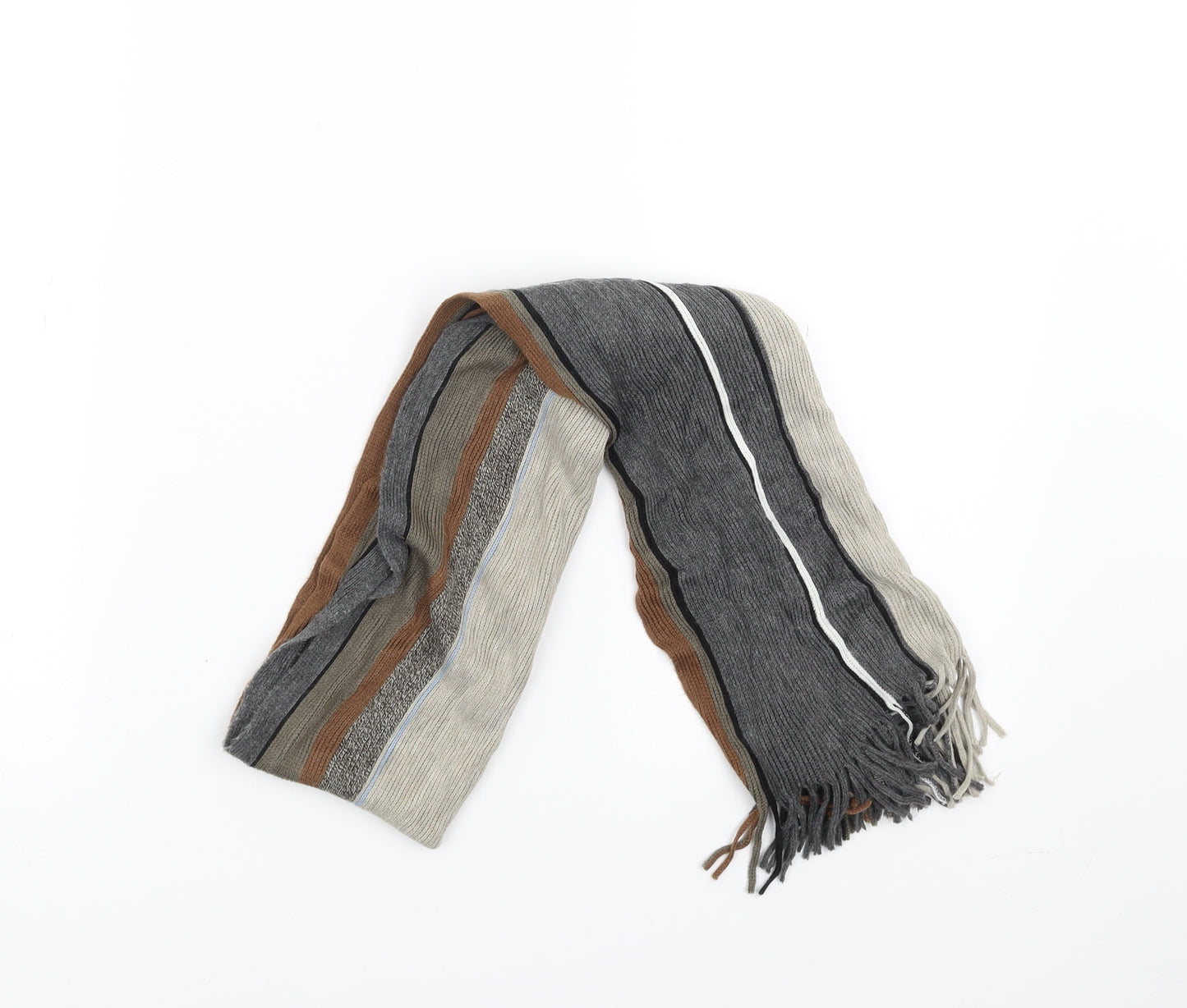 Preworn Womens Brown Striped   Scarf