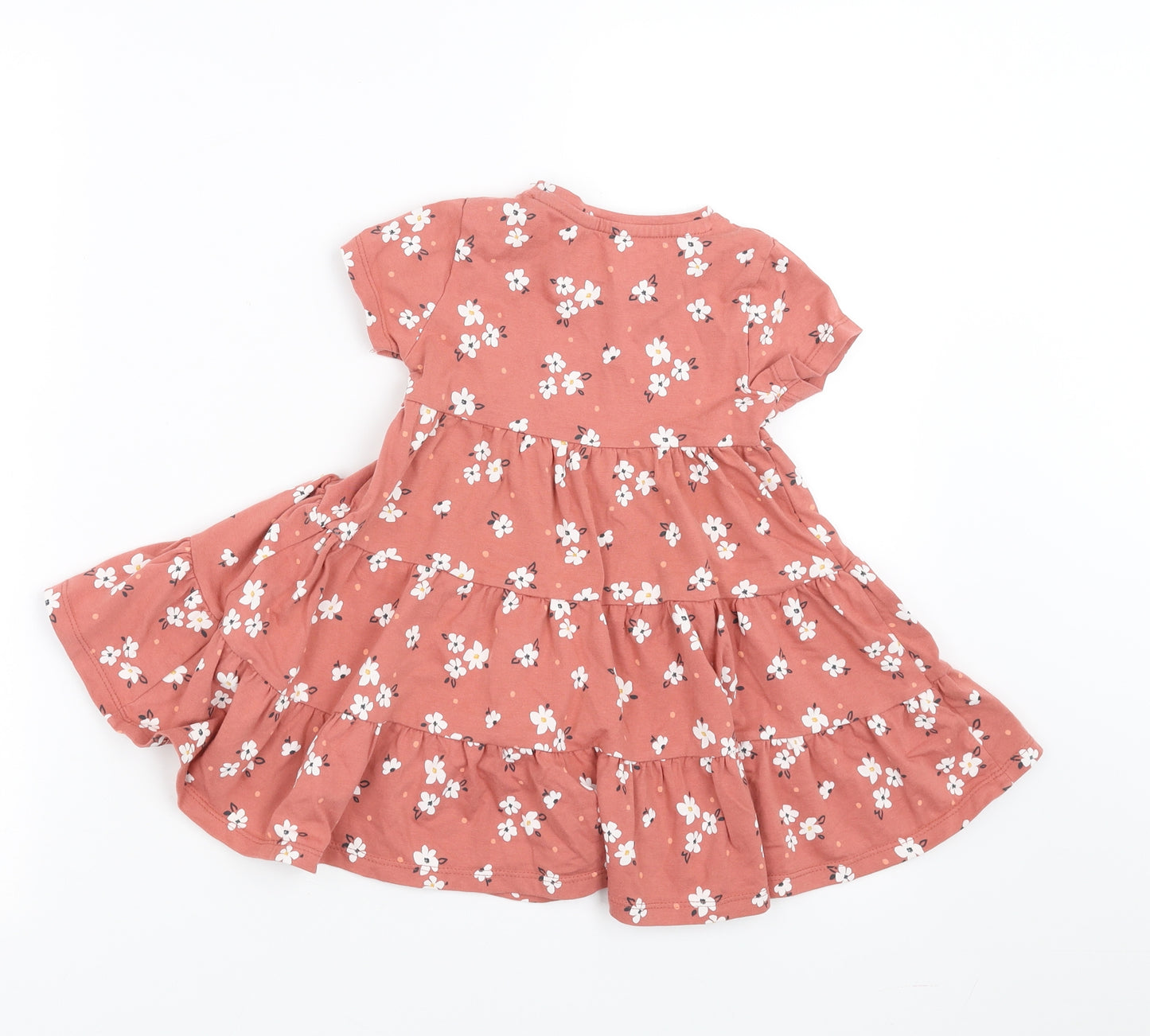 F&F Girls Pink Floral  T-Shirt Dress  Size 2-3 Years