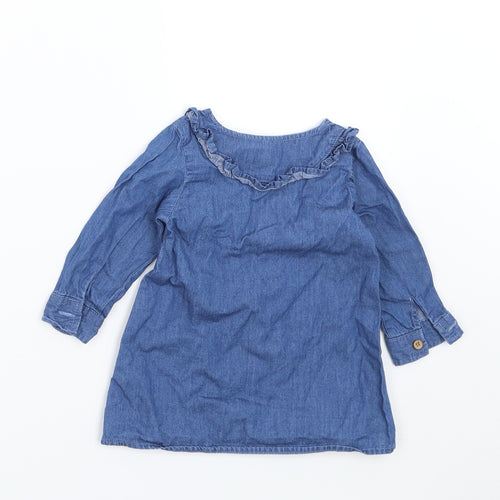 Primark Girls Blue  Denim Shirt Dress  Size 6-9 Months