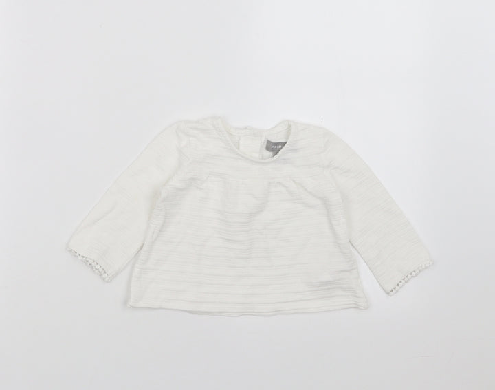 Primark Girls White Basic T-Shirt Size 6-9 Months