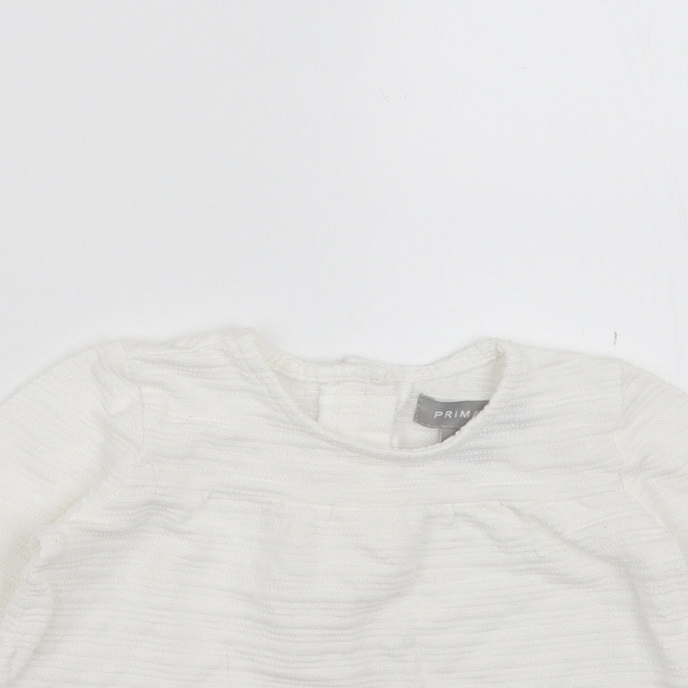 Primark Girls White   Basic T-Shirt Size 6-9 Months