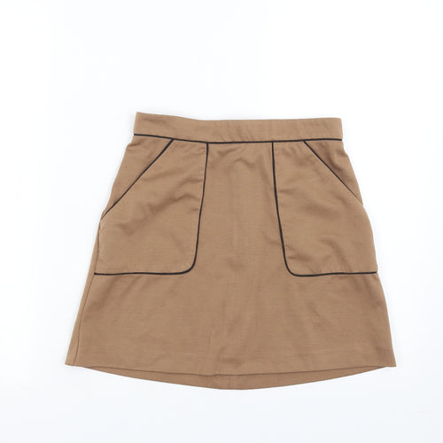Miss Selfridge Womens Beige   A-Line Skirt Size 8
