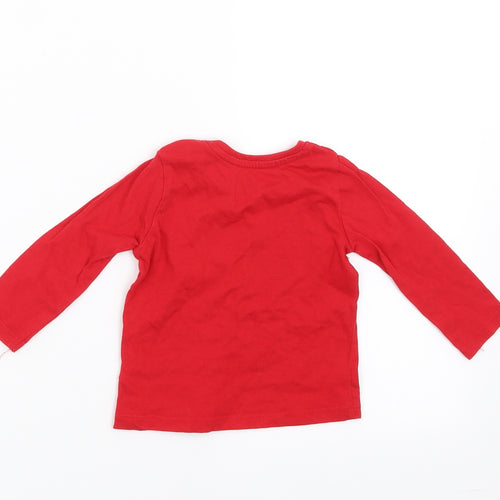 Primark Girls Red   Basic T-Shirt Size 6-9 Months  - bows