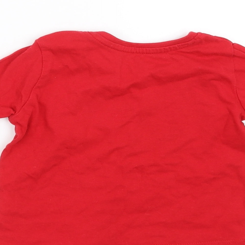Primark Girls Red   Basic T-Shirt Size 6-9 Months  - bows